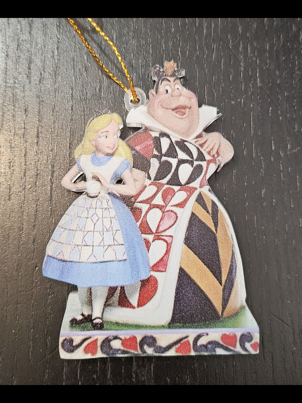 Alice & Queen of Hearts Blue and Red Holiday Ornament